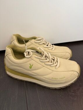 Playboy Fashion Cream & Olive Green Sneakers (AS IS)